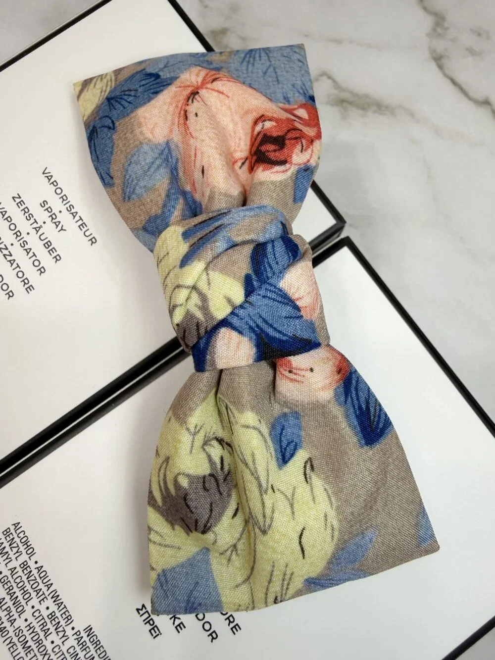 Paris Floral Fabric Bow Barrette French Spring Hair Clip